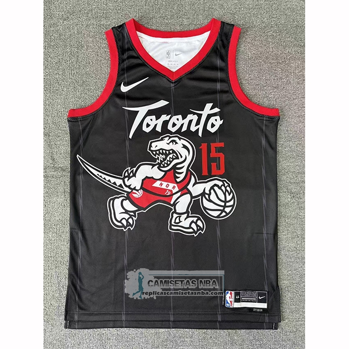 Camiseta Toronto Raptors Vince Carter NO 15 Ciudad 2025-26 Negro